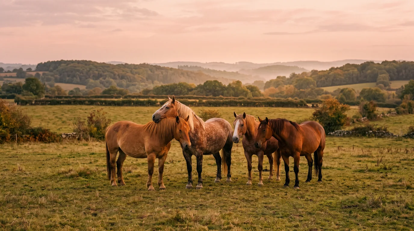 Les chevaux du Les Écuries d'An-So en liberté, Dordogne